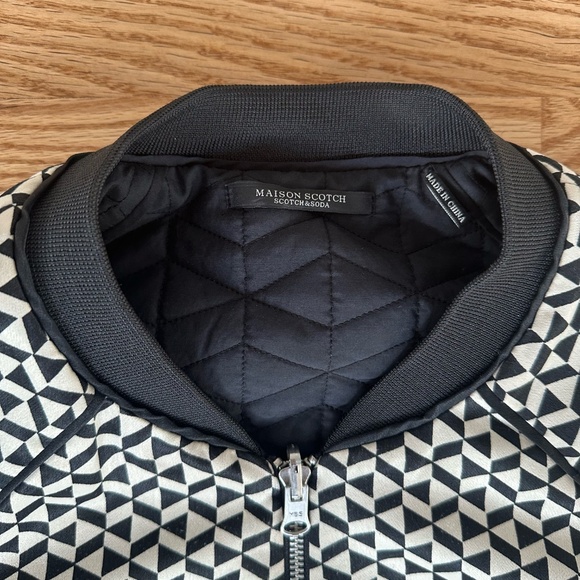 Reversible Scotch & Soda bomber jacket - black / black and white checkered - Picture 3 of 6